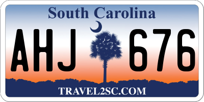 SC license plate AHJ676