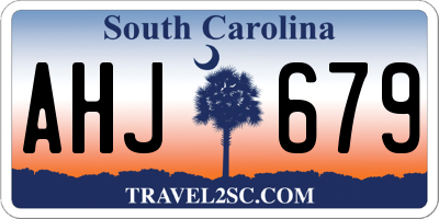SC license plate AHJ679