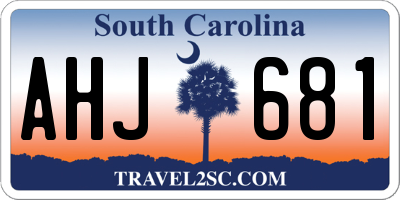 SC license plate AHJ681