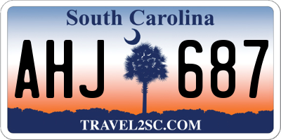 SC license plate AHJ687