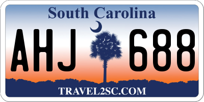 SC license plate AHJ688