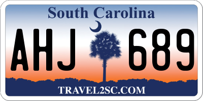 SC license plate AHJ689