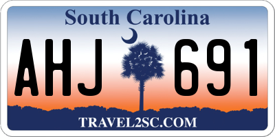 SC license plate AHJ691