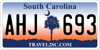 SC license plate AHJ693