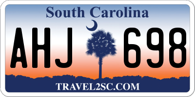 SC license plate AHJ698
