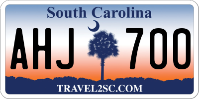 SC license plate AHJ700