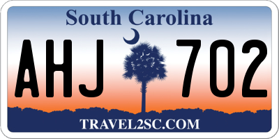 SC license plate AHJ702