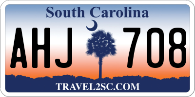 SC license plate AHJ708