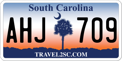 SC license plate AHJ709
