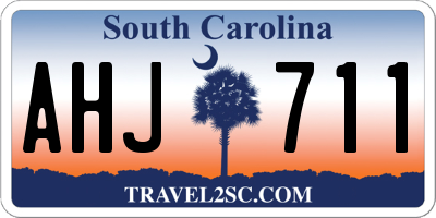 SC license plate AHJ711