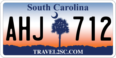 SC license plate AHJ712