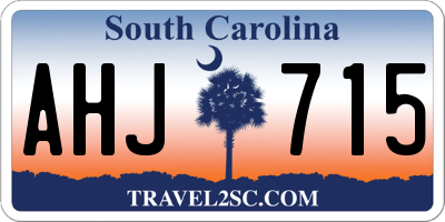 SC license plate AHJ715