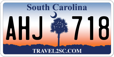 SC license plate AHJ718