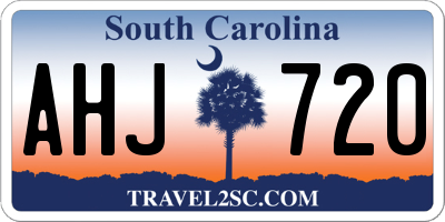 SC license plate AHJ720