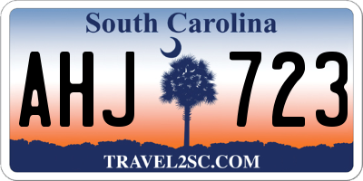 SC license plate AHJ723