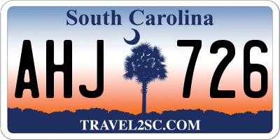 SC license plate AHJ726