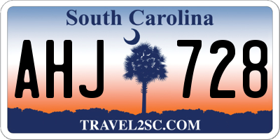 SC license plate AHJ728