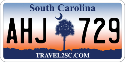 SC license plate AHJ729