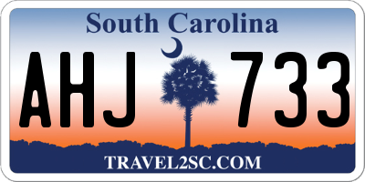 SC license plate AHJ733