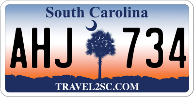 SC license plate AHJ734