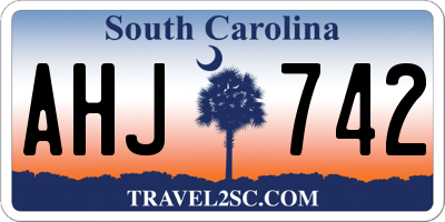 SC license plate AHJ742