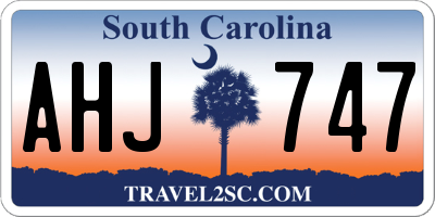 SC license plate AHJ747