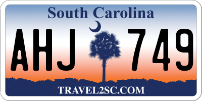 SC license plate AHJ749