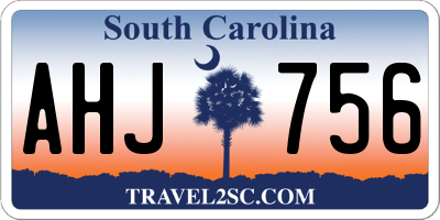 SC license plate AHJ756