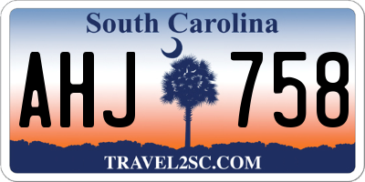 SC license plate AHJ758