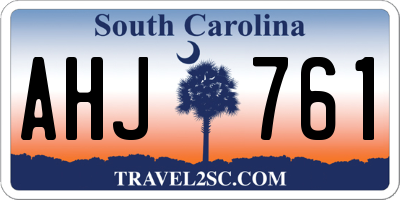SC license plate AHJ761