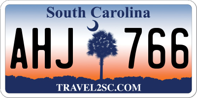 SC license plate AHJ766