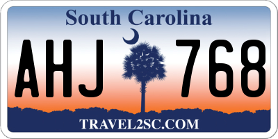 SC license plate AHJ768