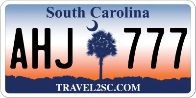 SC license plate AHJ777