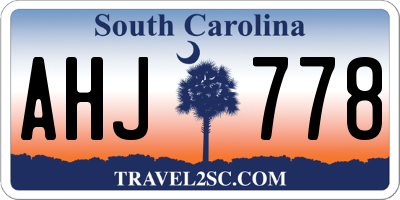 SC license plate AHJ778