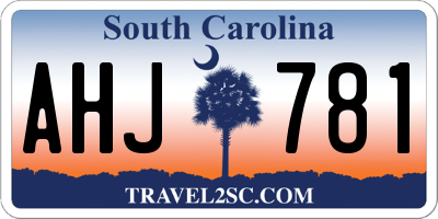 SC license plate AHJ781