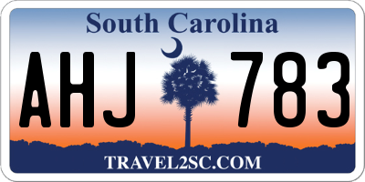 SC license plate AHJ783