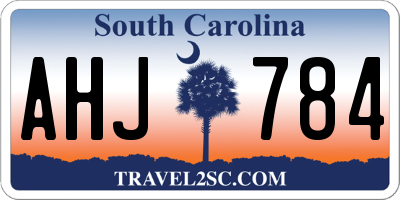 SC license plate AHJ784