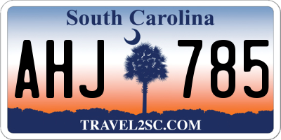 SC license plate AHJ785