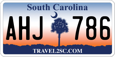 SC license plate AHJ786