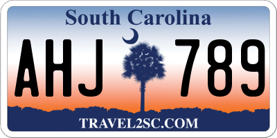 SC license plate AHJ789