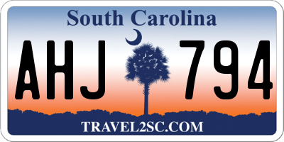 SC license plate AHJ794