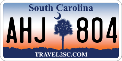 SC license plate AHJ804