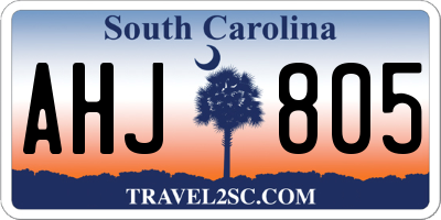 SC license plate AHJ805