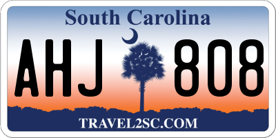 SC license plate AHJ808