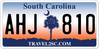 SC license plate AHJ810