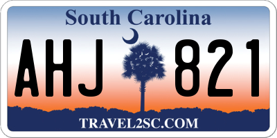 SC license plate AHJ821