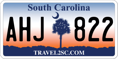 SC license plate AHJ822