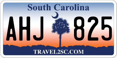 SC license plate AHJ825