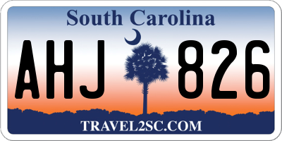 SC license plate AHJ826