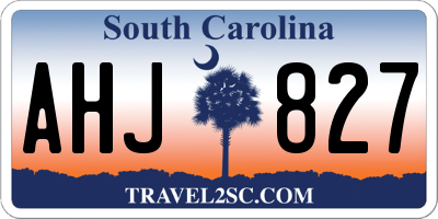 SC license plate AHJ827